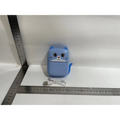 Mini Imprimanta Foto Portabila, Flippy, Incarcare USB, Bluetooth, Model Pisicuta, Albastru-1