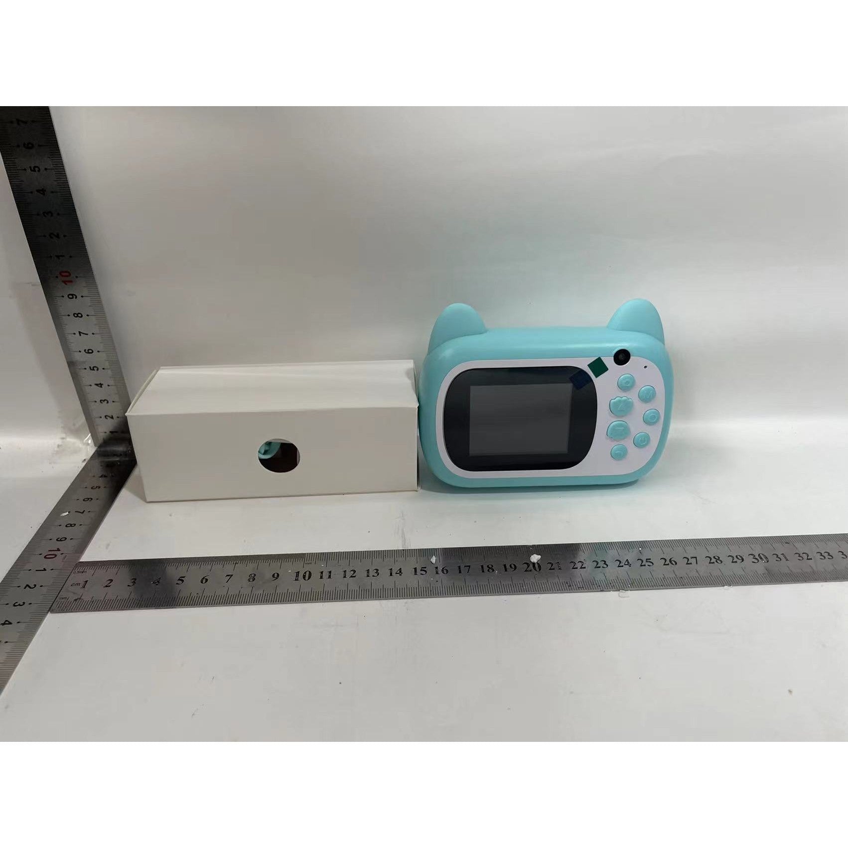 Camera Instantanee pentru Copii, Flippy, cu Functie de Printare, cablu USB-C, Bluetooth, compatibil iOS/Android, Imprimare APP, Model Pisica Smiley Face, Verde-1