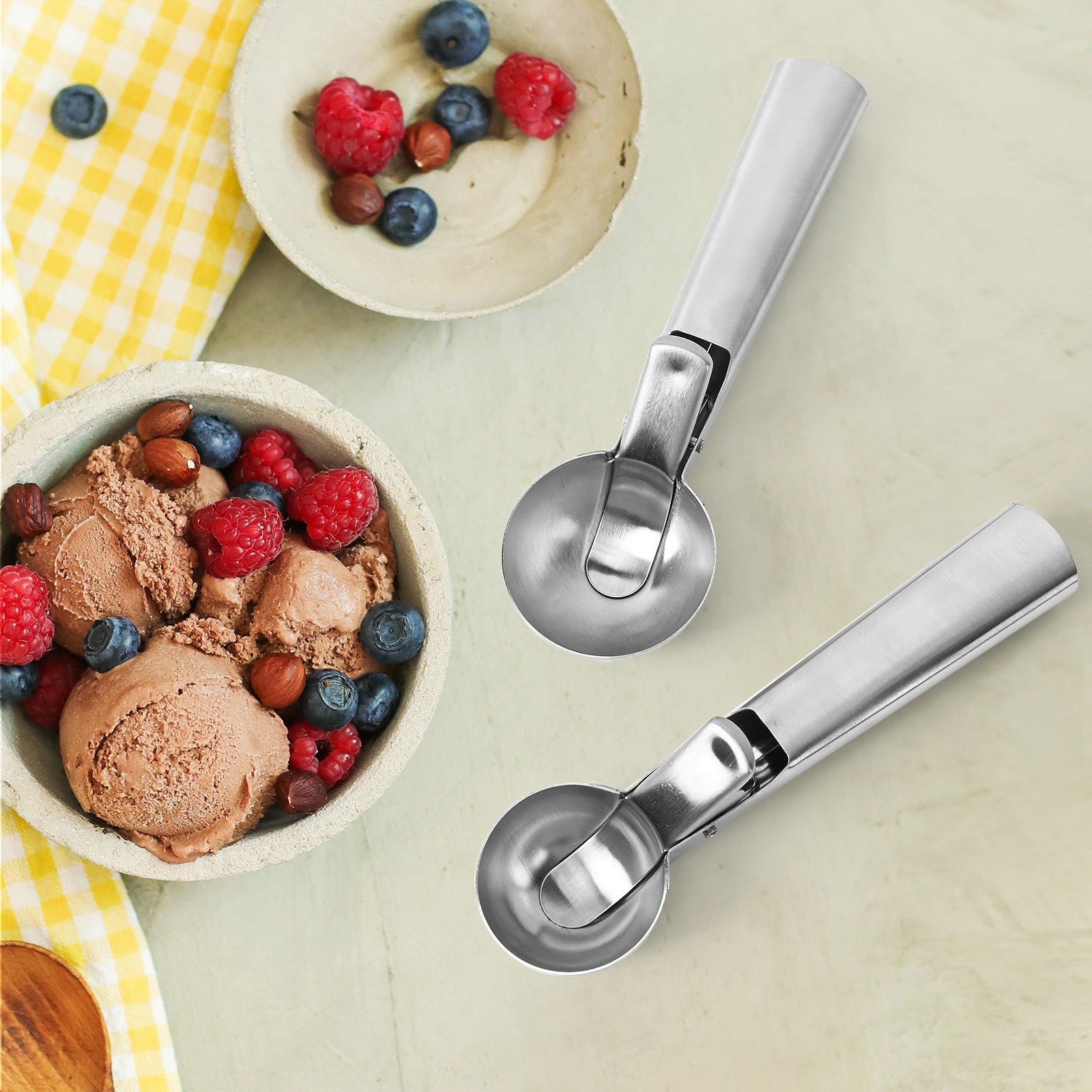 Lingura dozatoare inghetata Flippy,  Cool Serving, inox, gri-3