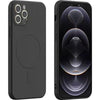 Husa protectie Flippy compatibila cu iPhone 14, Liquid MagSafe, ring-shaped, magnetica, Negru-0