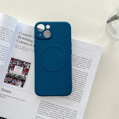 Husa protectie Flippy compatibila cu iPhone 14 Pro Max, Liquid MagSafe, ring-shaped, magnetica, Albastru-1