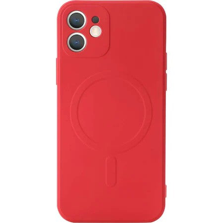 Husa protectie Flippy compatibila cu iPhone 14, Liquid MagSafe, ring-shaped, magnetica, Rosu-2