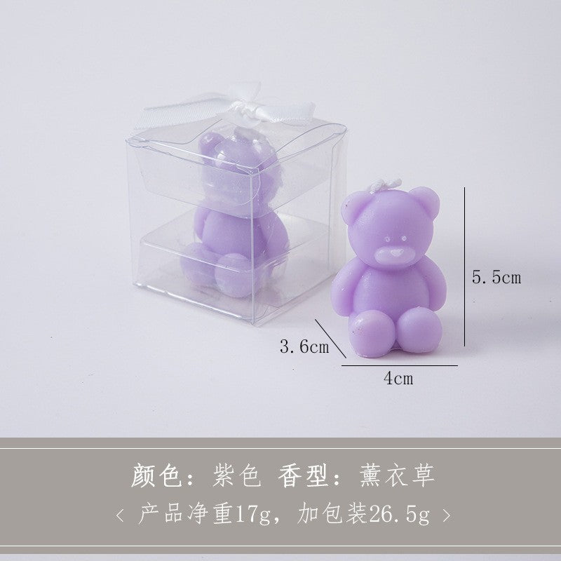 Lumanare Parfumata, Flippy, Model Ursulet, Mov, Aroma de Lavanda, 5.5x3.6x4 cm-0