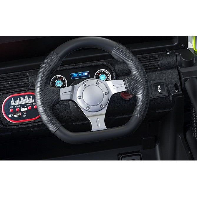 Mașină Electrică pentru Copii, Flippy, Off-Road, Conectare Bluetooth, telecomandă, Tracțiune Integrală, Lumina Intermitenta, Baterie 12V 7Ah, 120x63x68cm, Galben-5