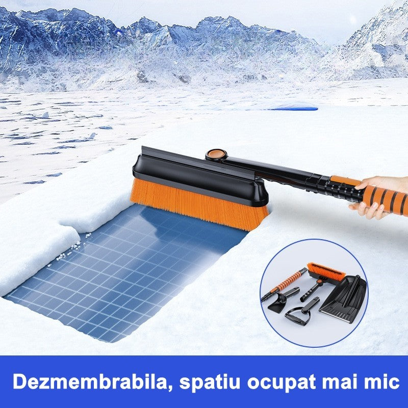 Lopata pentru zapada Flippy, 5 in 1, Perie, Racleta, 2 tipuri de Lopeti, Rotativa, Telescopica, Detasabila, Material Aluminiu si ABS, 100 x 25 cm, negru-2