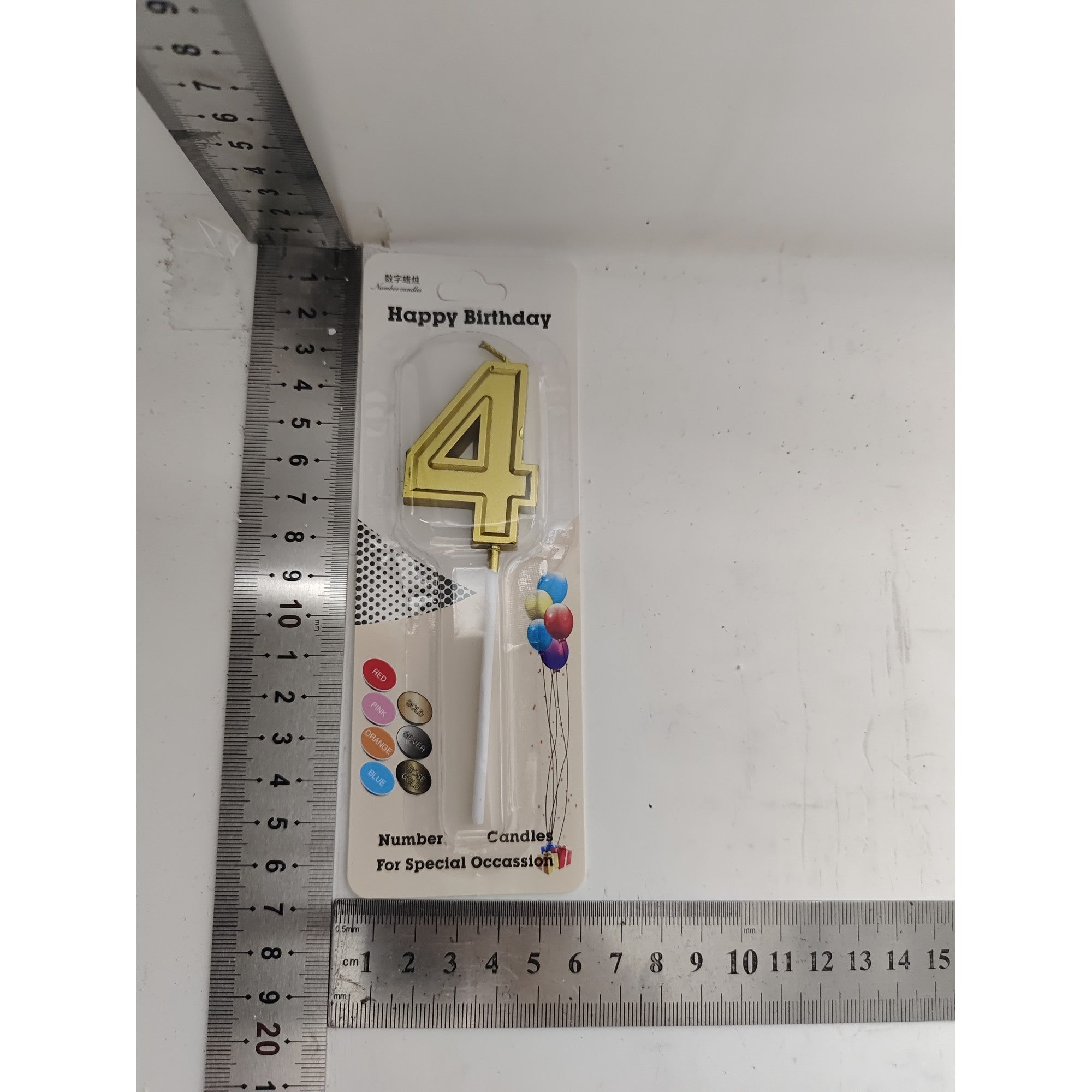 Lumanare aurie cifra 4, Flippy-1