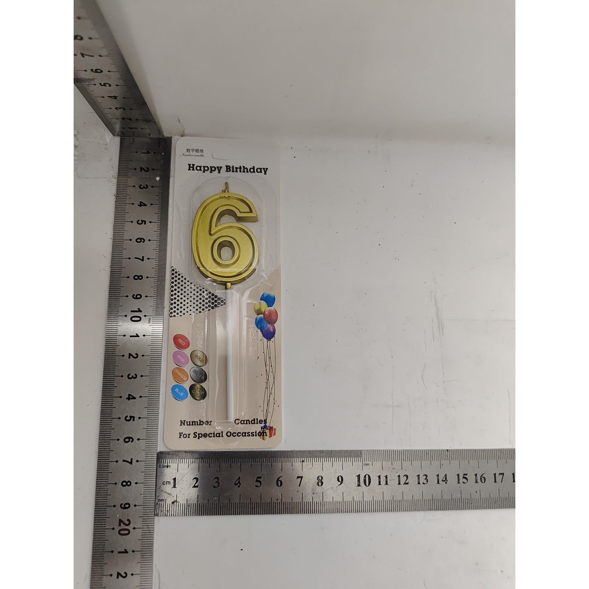 Lumanare aurie cifra 6, Flippy-1
