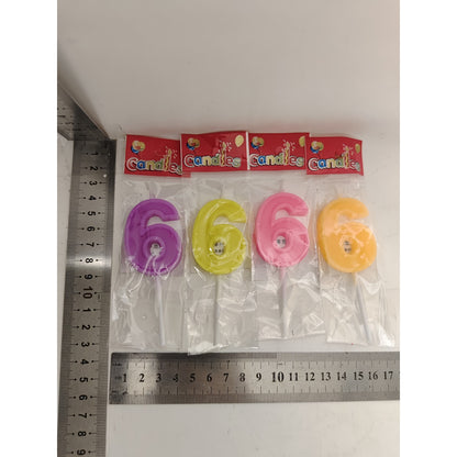 Lumanare multicolora, cifra 6, Flippy-1