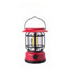 Lampa portabila camping, Felinar Vintage, ABS, Iluminare 30 COB LED, Intensitate reglabila, Acumulator inclus, Incarcare Solara si USB, 5W, Flippy, Rosu-0