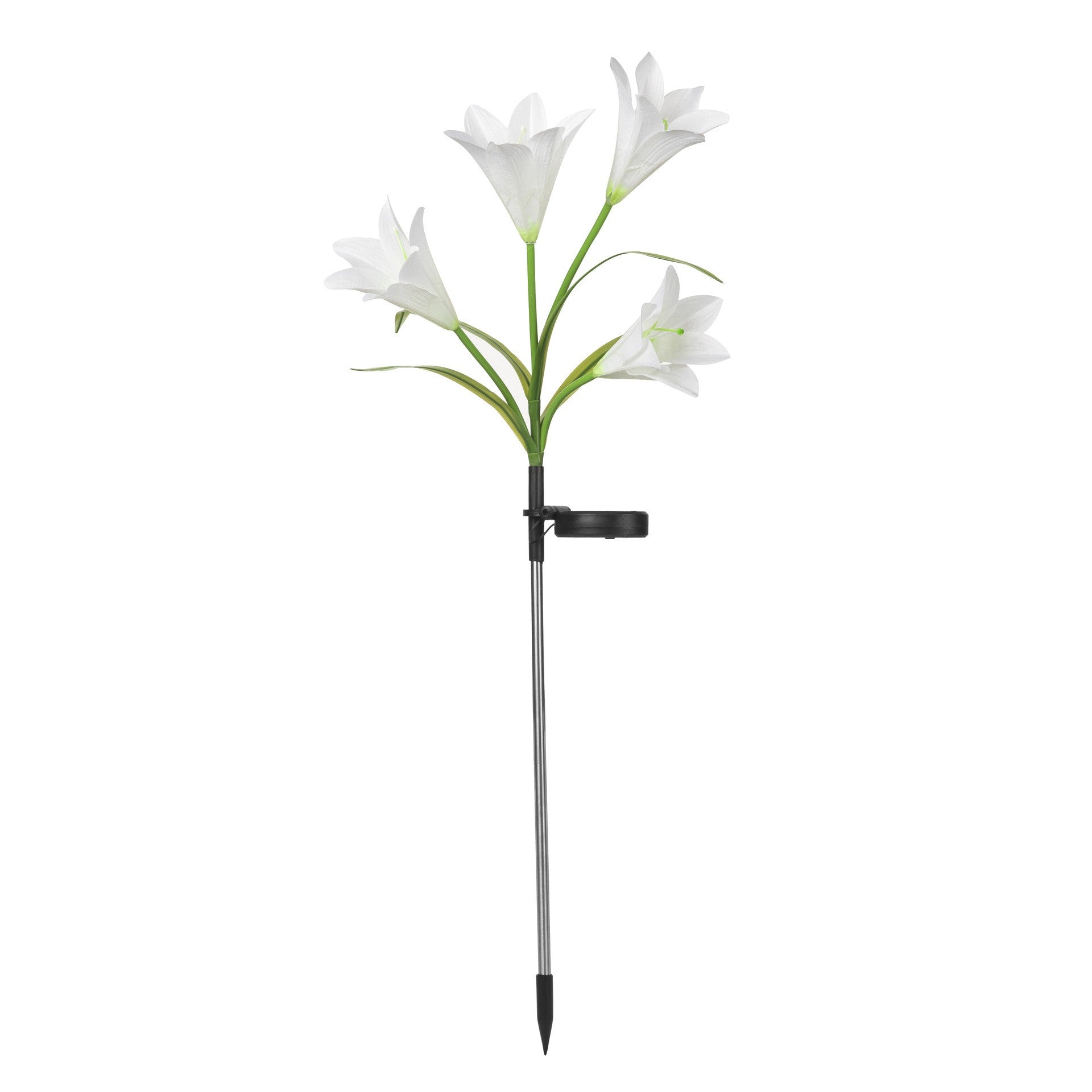 Lumina solara LED tip Crin cu 4 flori, inaltime 80 cm, pentru gradina, Flippy-0