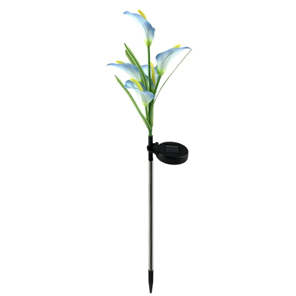 Lumina solara LED tip Crin cu 5 flori, inaltime 75 cm, pentru gradina, Flippy-0