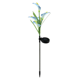 Lumina solara LED tip Crin cu 5 flori, inaltime 75 cm, pentru gradina, Flippy-0
