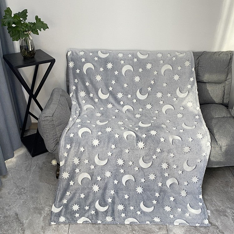 Patura Fosforescenta, Flippy, Moale, Pufoasa, Lumineaza in Intuneric, 1.5x2 m, Model Cer Instelat, Gri-2