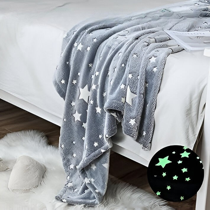 Patura Fosforescenta, Flippy, Moale, Pufoasa, Lumineaza in Intuneric, 1.5x2 m, Model Cer Instelat, Gri-3