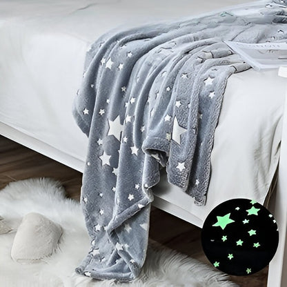 Patura Fosforescenta, Flippy, Moale, Pufoasa, Lumineaza in Intuneric, 1.5x2 m, Model Cer Instelat, Gri-3