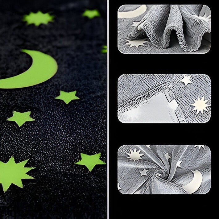 Patura Fosforescenta, Flippy, Moale, Pufoasa, Lumineaza in Intuneric, 1.5x2 m, Model Cer Instelat, Gri-4