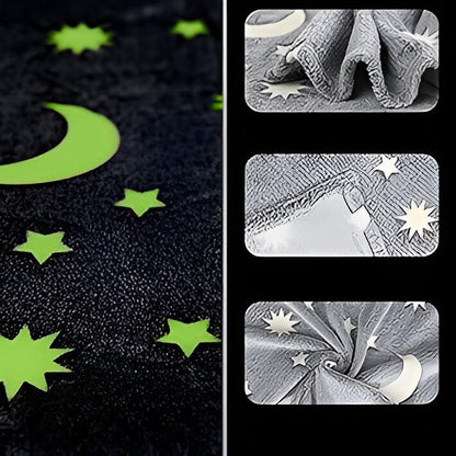 Patura Fosforescenta, Flippy, Moale, Pufoasa, Lumineaza in Intuneric, 1.5x2 m, Model Cer Instelat, Gri-4