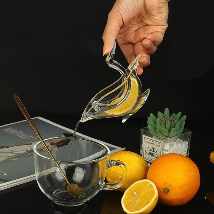 Storcator de Citrice Manual, Flippy, Rezistente, Usor de Folosit si Depozitat, Durabil, Calitativ, 12x5cm, Model Pasare, Transparent-2