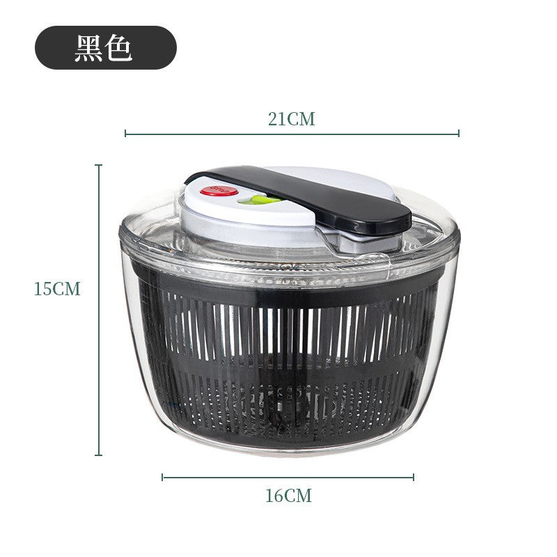 Uscator Manual pentru Salata si Verdeturi, Flippy, Plastic, 16x15x21 cm, Capacitate 3L, Negru-0