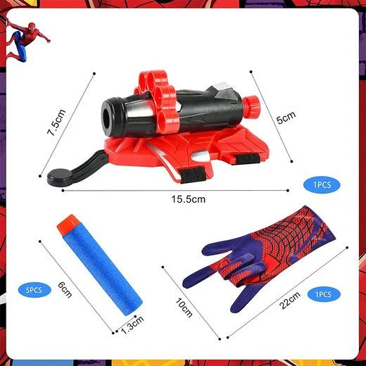 Manusa cu 5 proiectile din burete, Spiderman, rosu