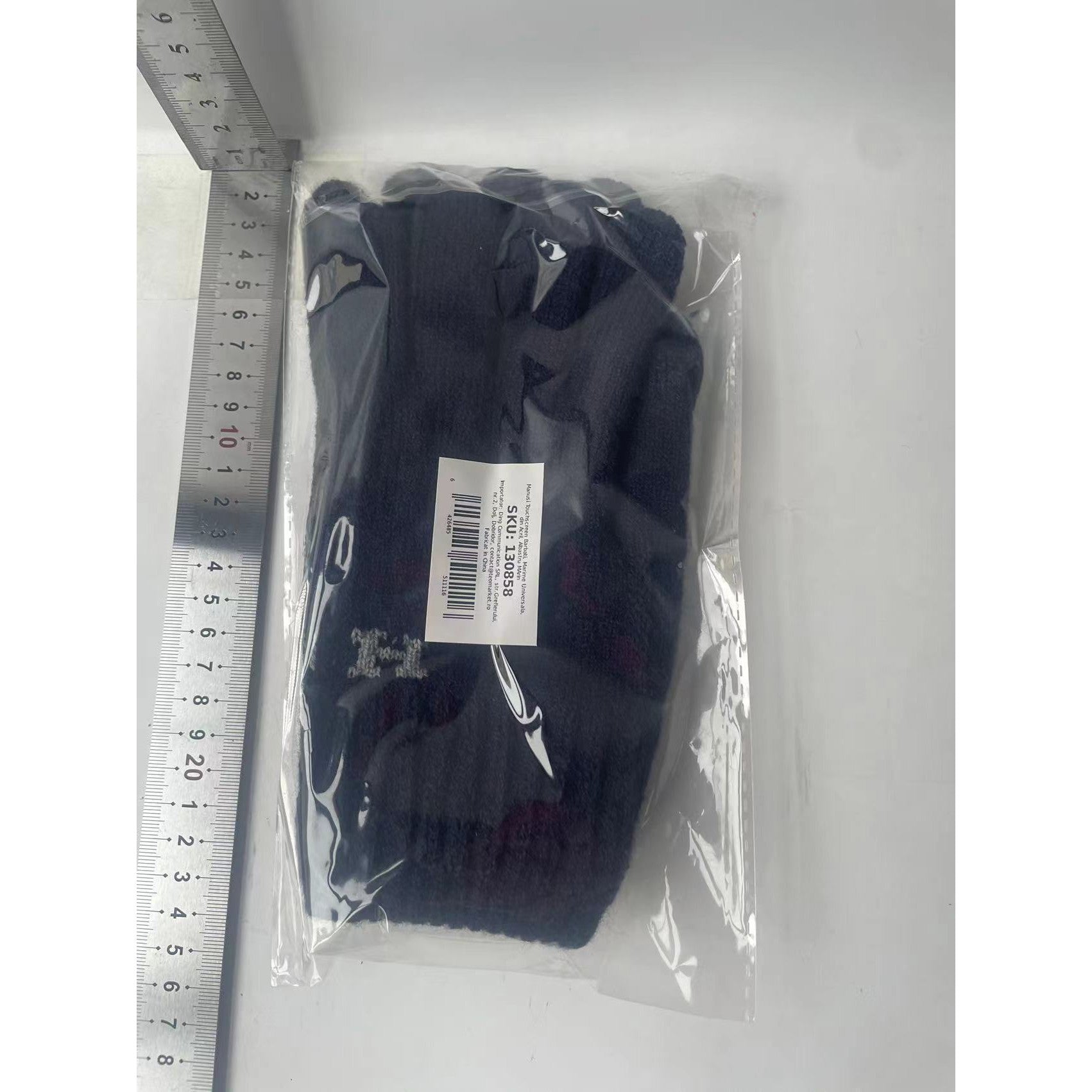 Manusi Touchscreen Barbati, Marime Universala, din Acril, Albastru MArin-1