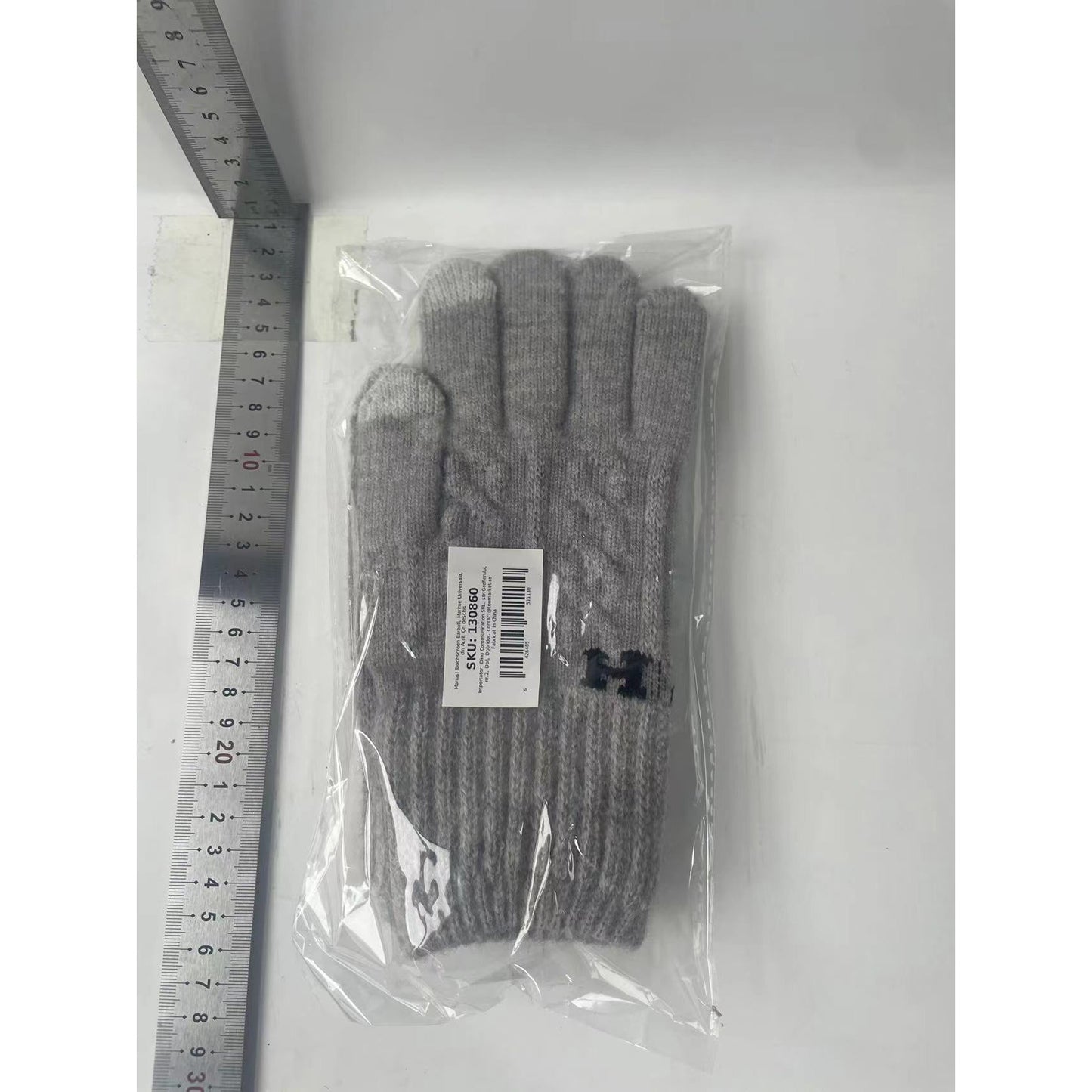 Manusi Touchscreen Barbati, Marime Universala, din Acril, Gri deschis-1