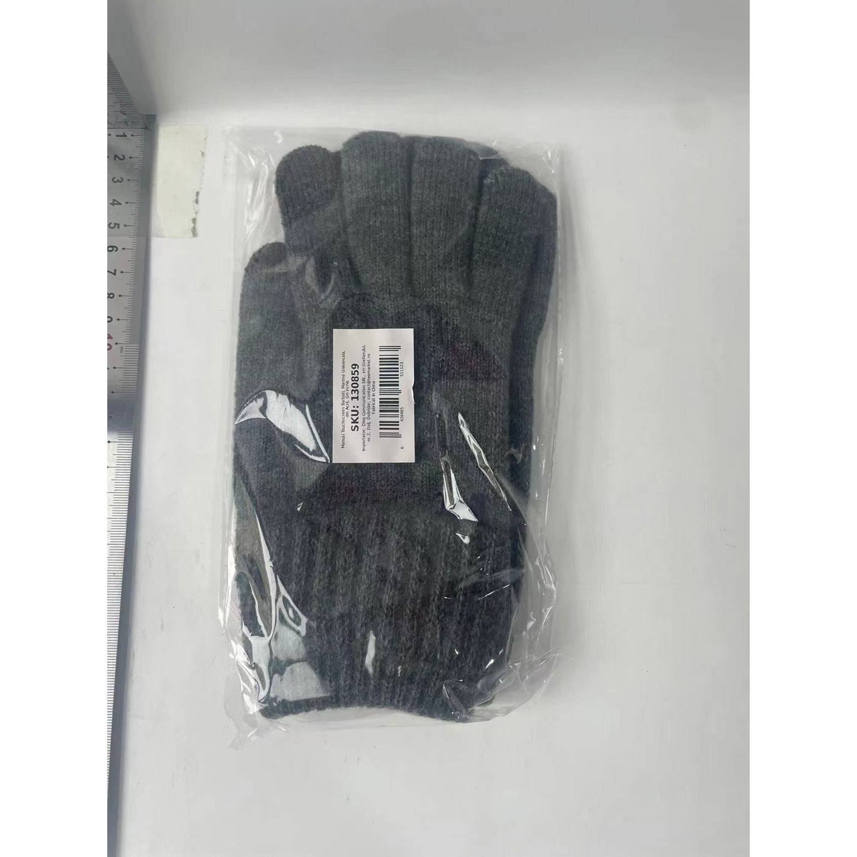 Manusi Touchscreen Barbati, Marime Universala, din Acril, Gri inchis-1