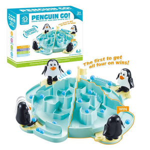 Joc Interactiv pentru Copii, Flippy, Batalia Pinguinilor, 3 ani+, Tabla de Joc, Figurine Pinguini, Mingi, Multicolor-0