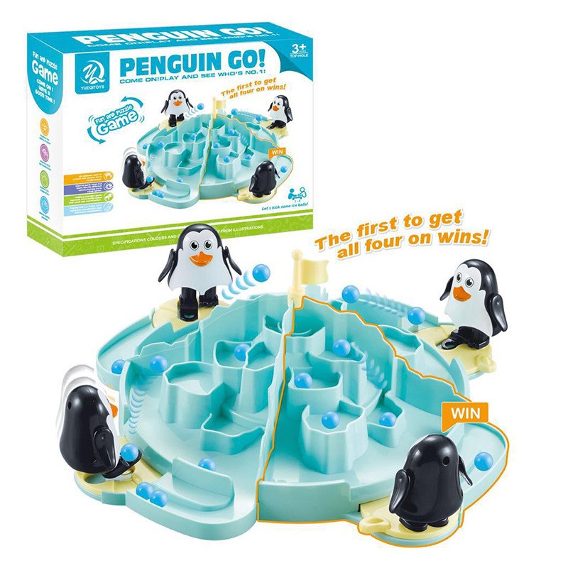 Joc Interactiv pentru Copii, Flippy, Batalia Pinguinilor, 3 ani+, Tabla de Joc, Figurine Pinguini, Mingi, Multicolor-0