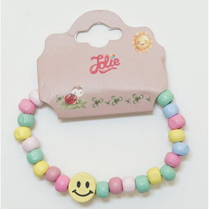 Martisor Bratara Curcubeu pentru Copii, Elastica, din Lemn, Model 4-0