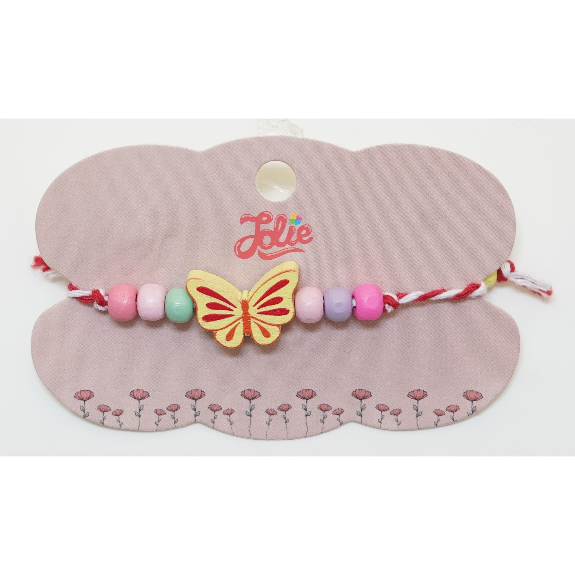 Martisor Bratara Multicolora pentru Copii, din Lemn si Textil, Model 2-0