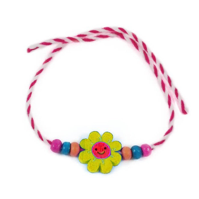 Martisor Bratara Multicolora pentru Copii Random, Snur Alb Rosu, Pandantive din Lemn, Colorate, Modele pentru Copii cu Specific Martisor-0