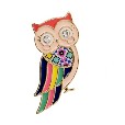 Martisor Brosa Mica in Cutie, Dimensiune Brosa 2.5-3 cm, Material Metal, Model Bufnita Colorata-0