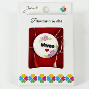 Martisor Brosa Mica in Cutie, Dimensiune Brosa 2.5-3 cm, Material Metal, Model Cerc Mama-0