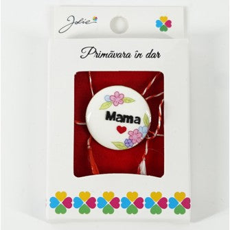 Martisor Brosa Mica in Cutie, Dimensiune Brosa 2.5-3 cm, Material Metal, Model Cerc Mama-0