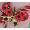 Martisor Brosa Mica in Cutie, Dimensiune Brosa 2.5-3 cm, Material Metal, Model Fluture Rosu-0
