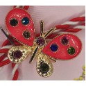 Martisor Brosa Mica in Cutie, Dimensiune Brosa 2.5-3 cm, Material Metal, Model Fluture Rosu-0