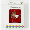 Martisor Brosa Mica in Cutie, Dimensiune Brosa 2.5-3 cm, Material Metal, Model Ghiocel cu Fundita Rosu/Verde-0