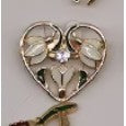 Martisor Brosa Mica in Cutie, Dimensiune Brosa 2.5-3 cm, Material Metal, Model Inima din Ghiocei-0