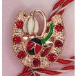 Martisor Brosa Mica in Cutie, Dimensiune Brosa 2.5-3 cm, Material Metal, Model Potcoava Buburuza Ghiocel-0