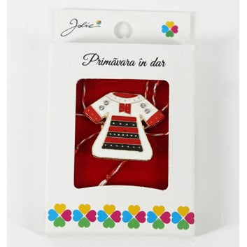 Martisor Brosa Mica in Cutie, Dimensiune Brosa 2.5-3 cm, Material Metal, Model Rochie Traditionala-0