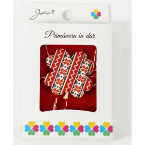 Martisor Brosa Mica in Cutie, Dimensiune Brosa 2.5-3 cm, Material Metal, Model Trifoi Traditional-0