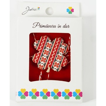 Martisor Brosa Mica in Cutie, Dimensiune Brosa 2.5-3 cm, Material Metal, Model Trifoi Traditional-0