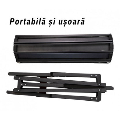 Masa camping, Aluminiu, Pliabila, Flippy, 120x60x43cm, Negru-2