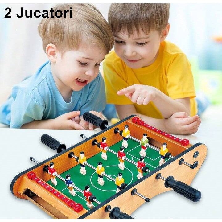 Masa de fotbal cu teren si 12 jucatori Flippy, 4 manere, cu Tablou pentru Scor, din Metal, Lemn si ABS, 37.5 x 21 x 9.5 cm, Margini Rotunjite, pentru copii/adulti-4