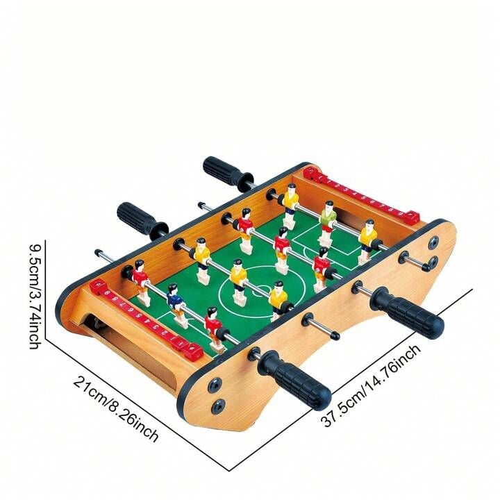 Masa de fotbal cu teren si 12 jucatori Flippy, 4 manere, cu Tablou pentru Scor, din Metal, Lemn si ABS, 37.5 x 21 x 9.5 cm, Margini Rotunjite, pentru copii/adulti-5