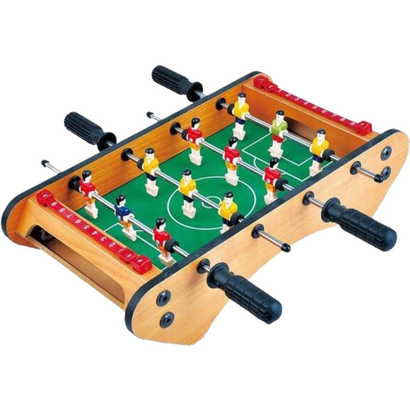 Masa de fotbal cu teren si 12 jucatori Flippy, 4 manere, cu Tablou pentru Scor, din Metal, Lemn si ABS, 37.5 x 21 x 9.5 cm, Margini Rotunjite, pentru copii/adulti-0