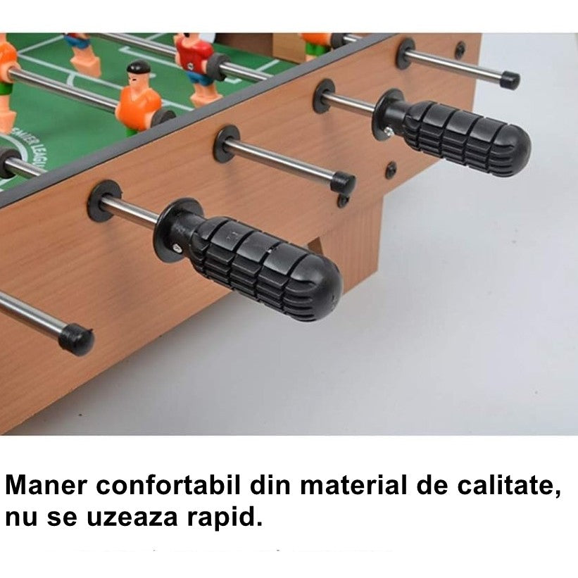 Masa de Fotbal cu Teren si 18 Jucatori Flippy, 6 Manere, cu Tablou pentru Scor, din Metal, Lemn si ABS, 60.5 x 30.5 x 18.5 cm, cu Picioare, pentru copii/adulti-5