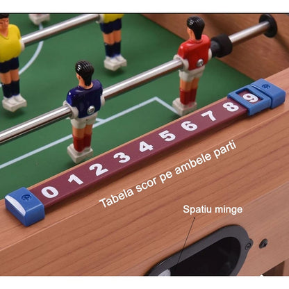 Masa de Fotbal cu Teren si 18 Jucatori Flippy, 6 Manere, cu Tablou pentru Scor, din Metal, Lemn si ABS, 69 x 36.5 x 23 cm, cu Picioruse, pentru copii/adulti-1