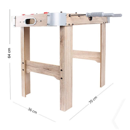 Masa de Fotbal cu Teren si 18 Jucatori Flippy, 6 Manere, cu Tablou pentru Scor, din Metal, Lemn si ABS, 70 x 36 x 64 cm, cu Picioare, pentru copii/adulti, Gri-3